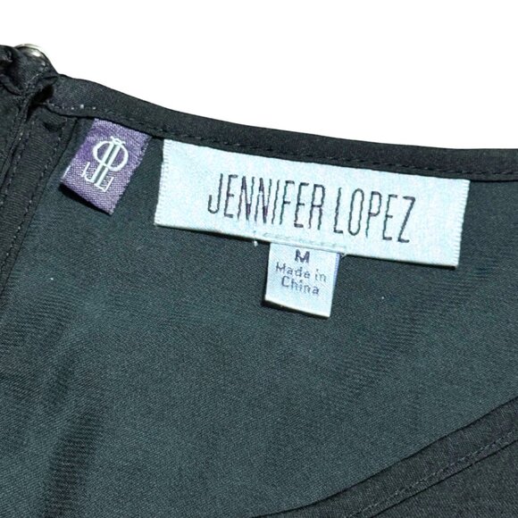 Jennifer Lopez Black Chiffon Bell Sleeve Blouse – Size M - Picture 7 of 10